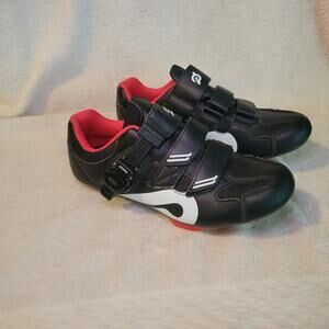 Peloton Black White Red Women's Cycling Shoes
